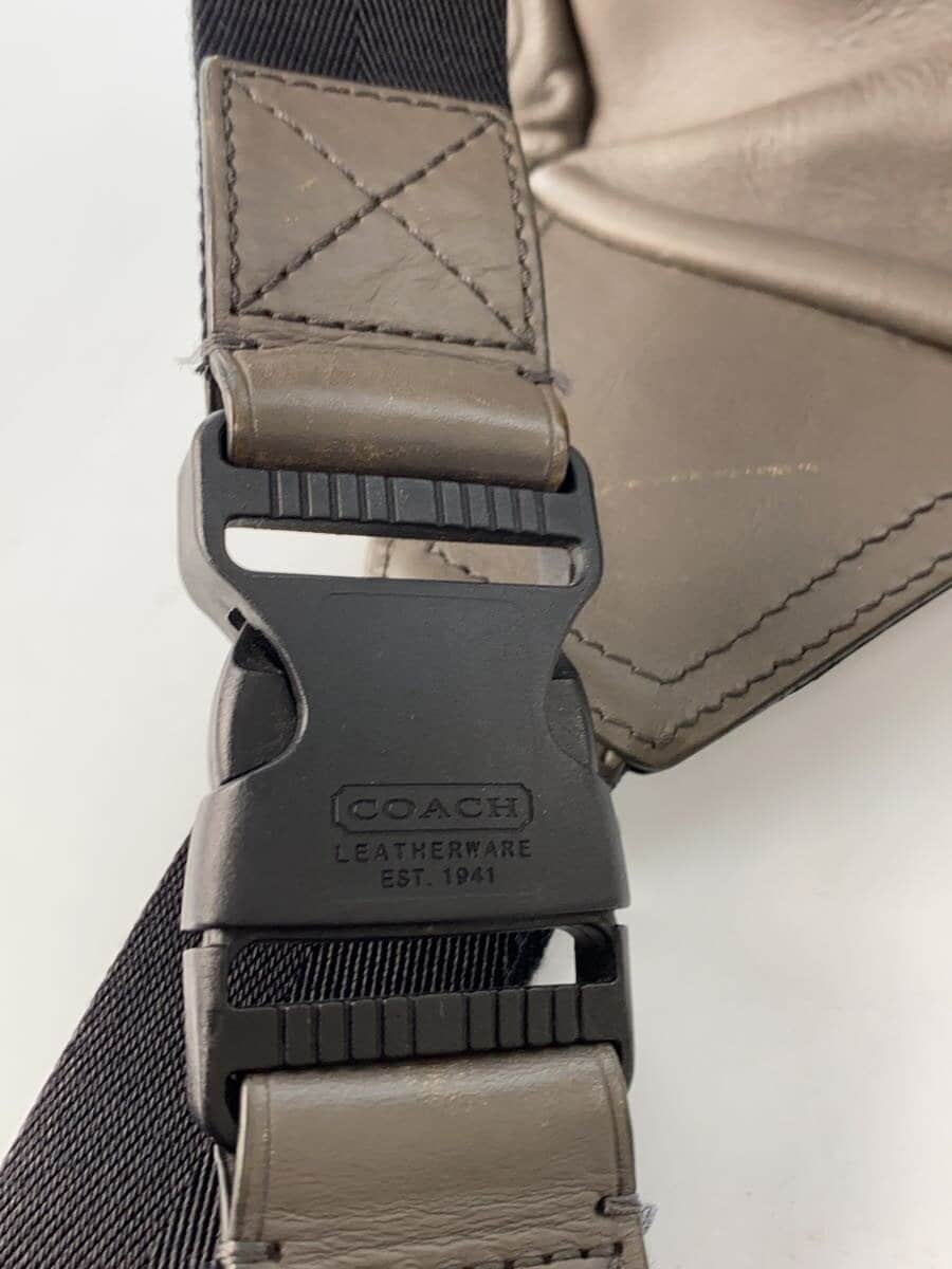 COACH Shoulder Bag Leather GRY 71185 9