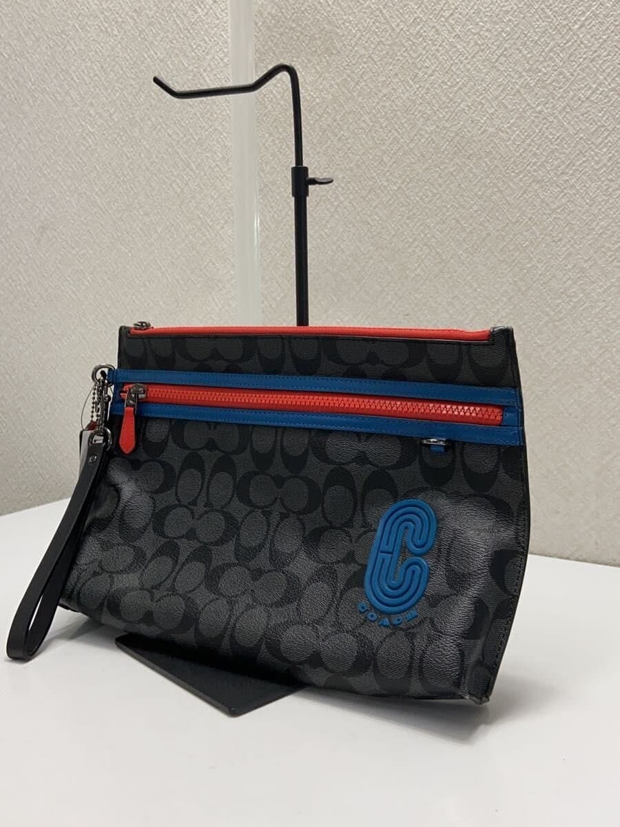 COACH Shoulder Bag PVC Gray All-Over Print C2080-1220 2