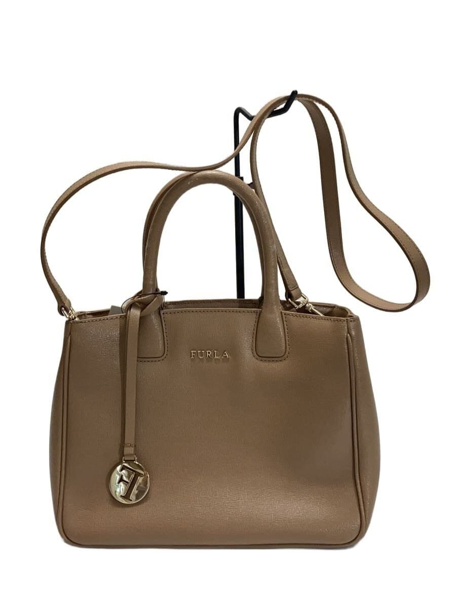 FURLA Shoulder Bag Leather BEG Solid