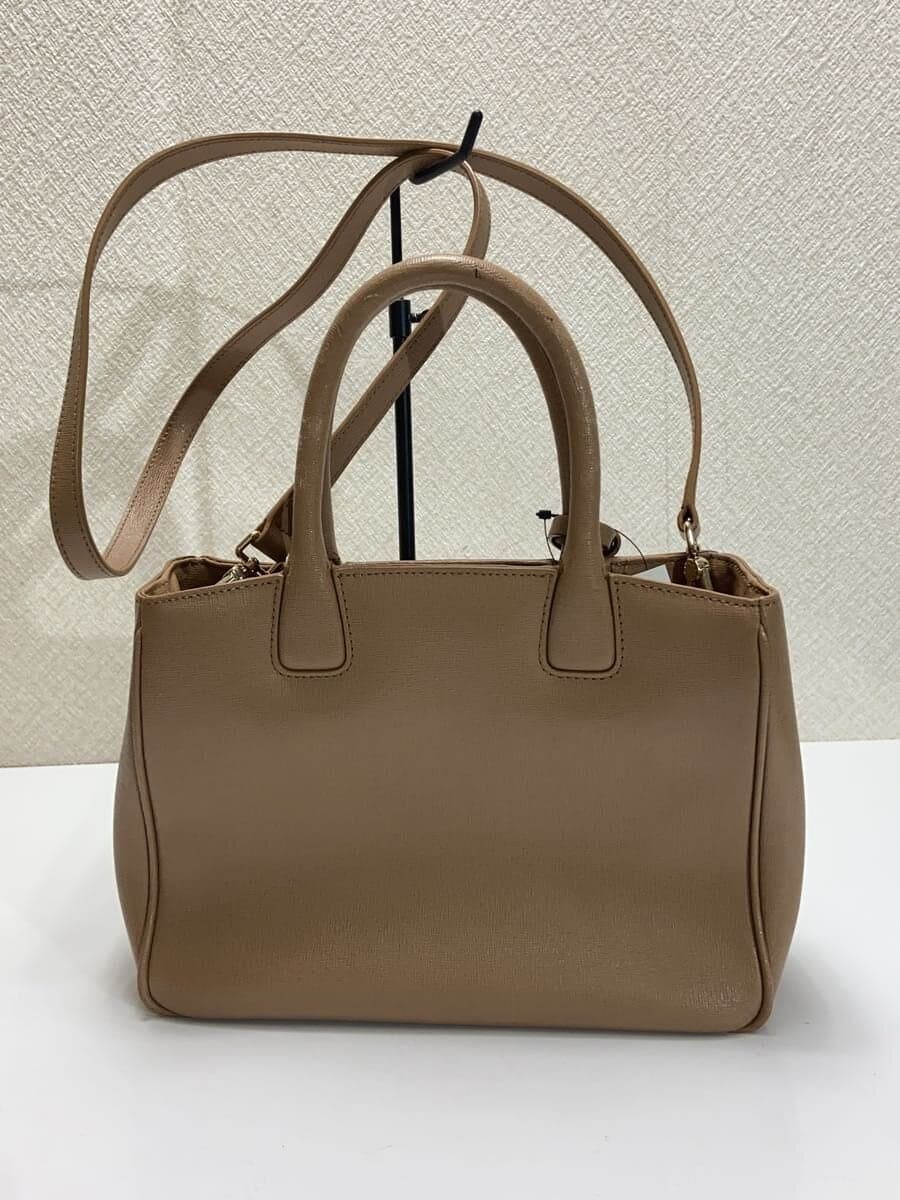 FURLA Shoulder Bag Leather BEG Solid 3