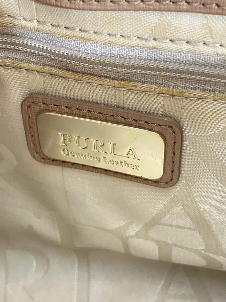 FURLA Shoulder Bag Leather BEG Solid 5