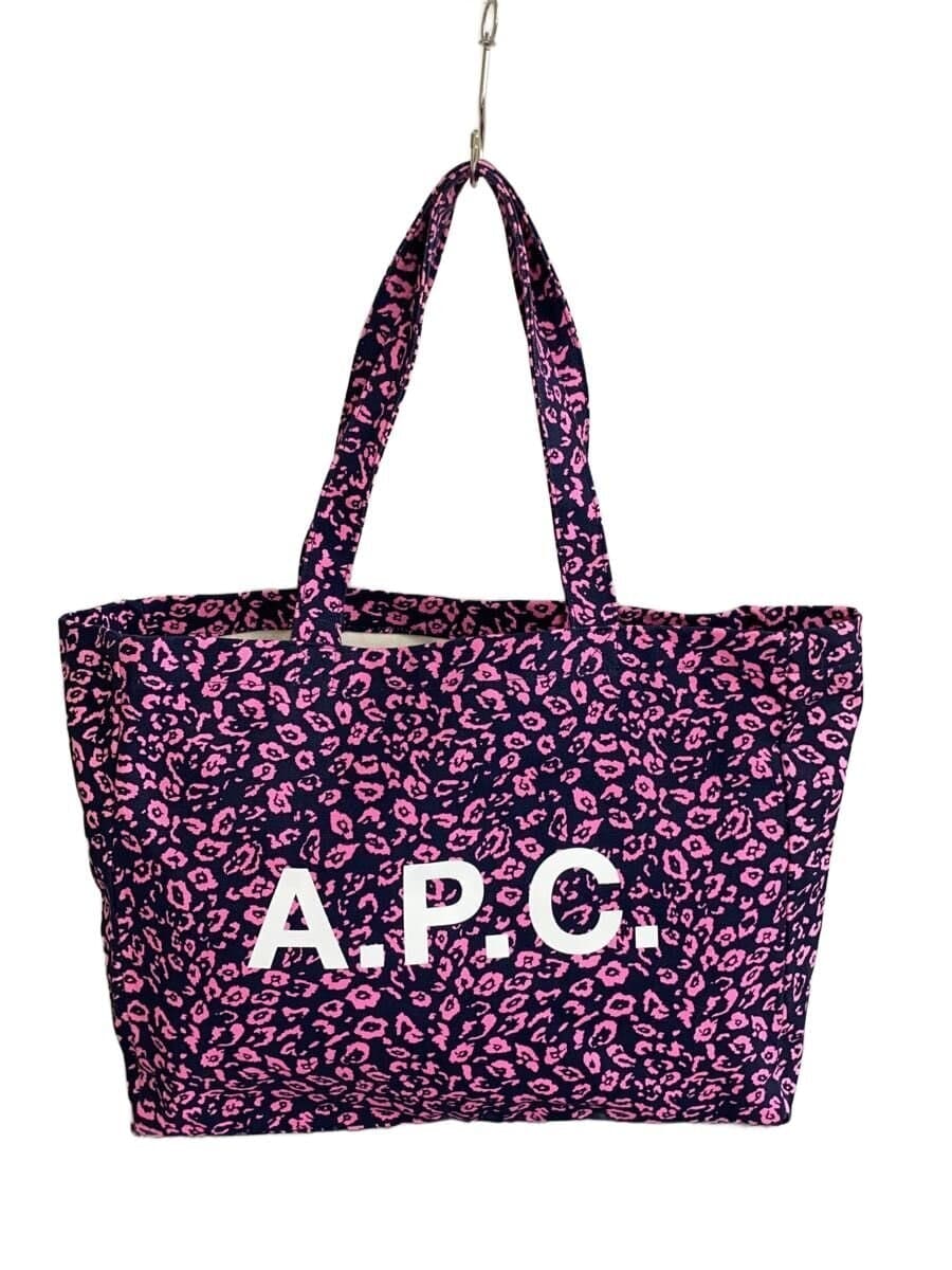 A.P.C. Tote Bag Canvas NVY All-over Pattern