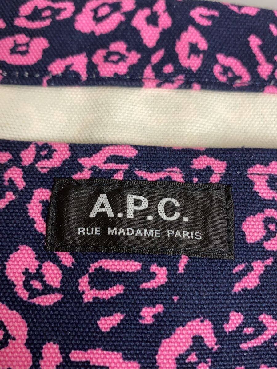 A.P.C. Tote Bag Canvas NVY All-over Pattern 5