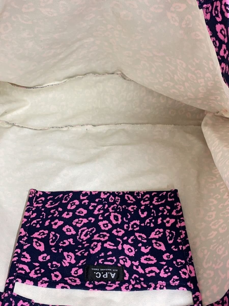 A.P.C. Tote Bag Canvas NVY All-over Pattern 6