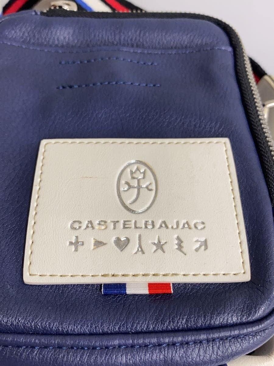 CASTELBAJAC shoulder bag leather navy plain 37101 5
