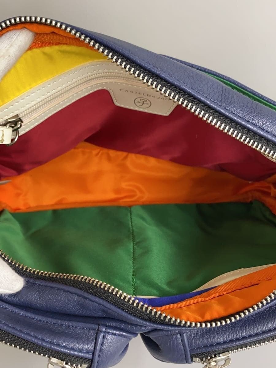 CASTELBAJAC shoulder bag leather navy plain 37101 6