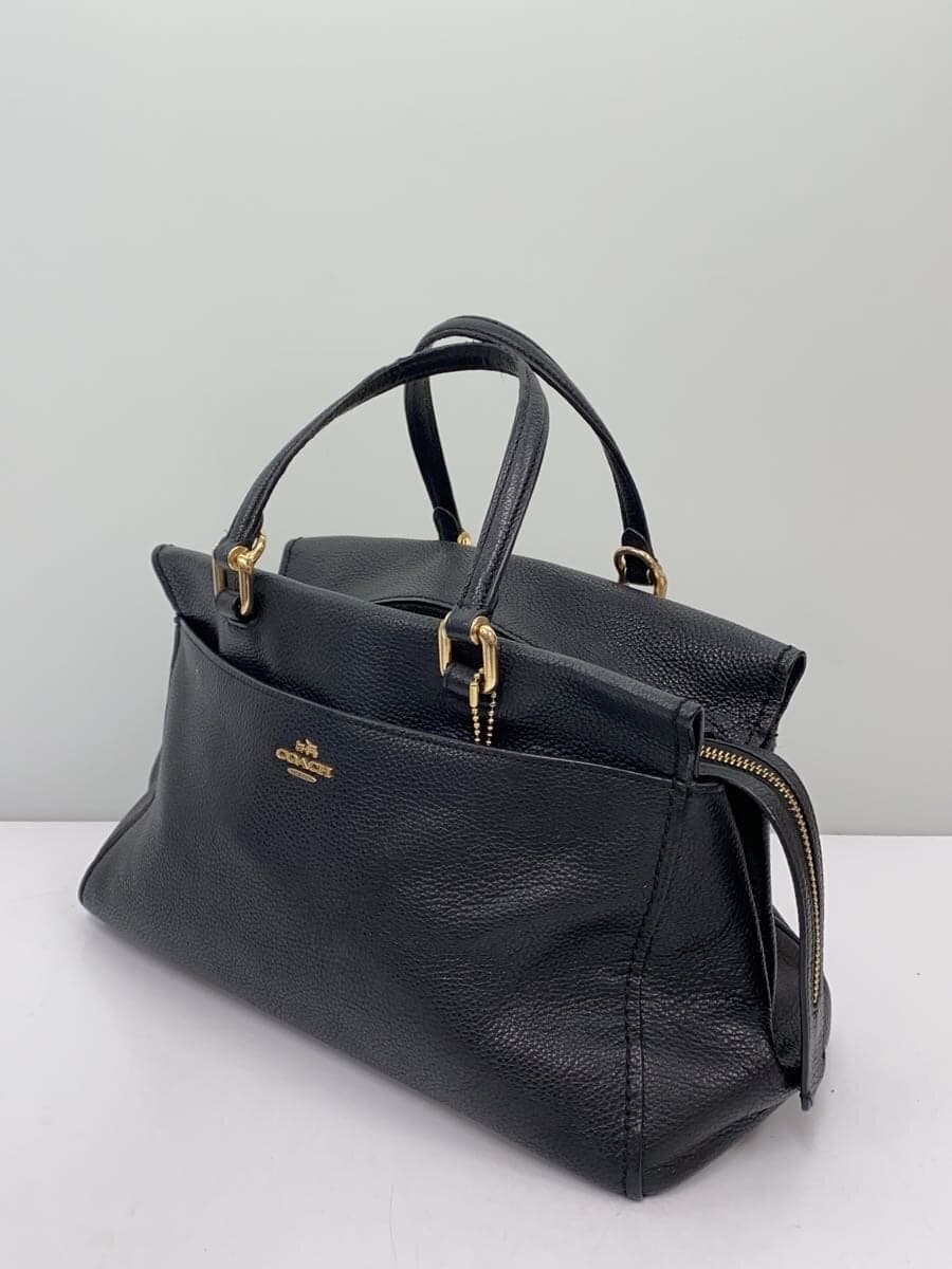 COACH Shoulder Bag Leather BLK 2