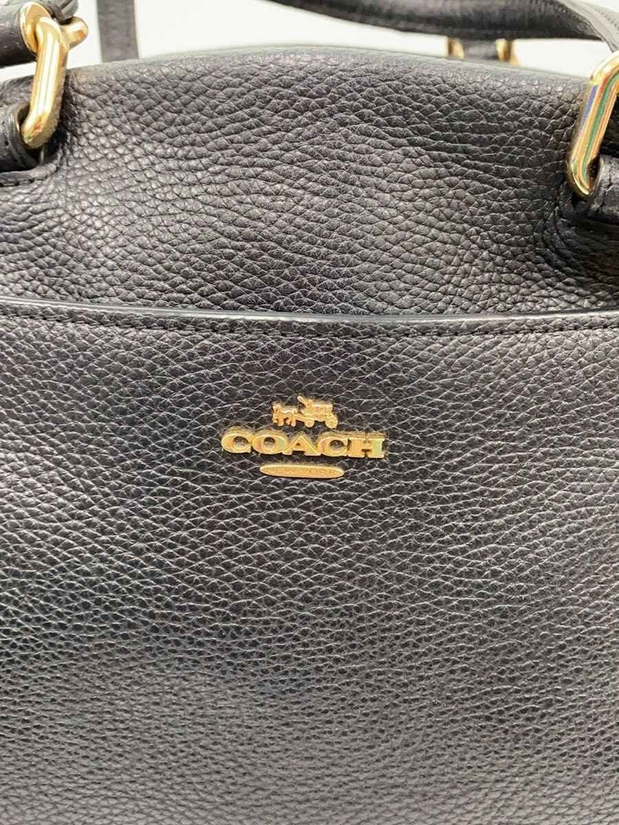 COACH Shoulder Bag Leather BLK 5