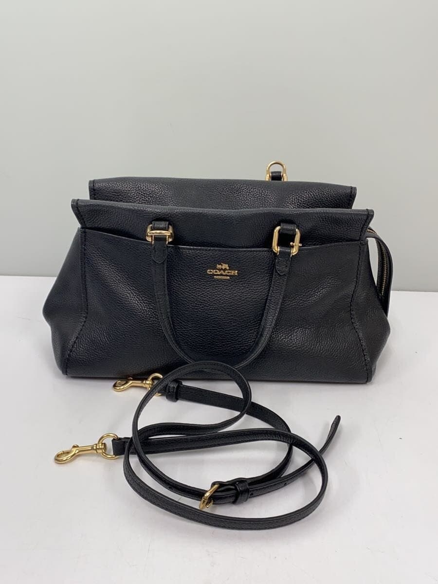 COACH Shoulder Bag Leather BLK 7