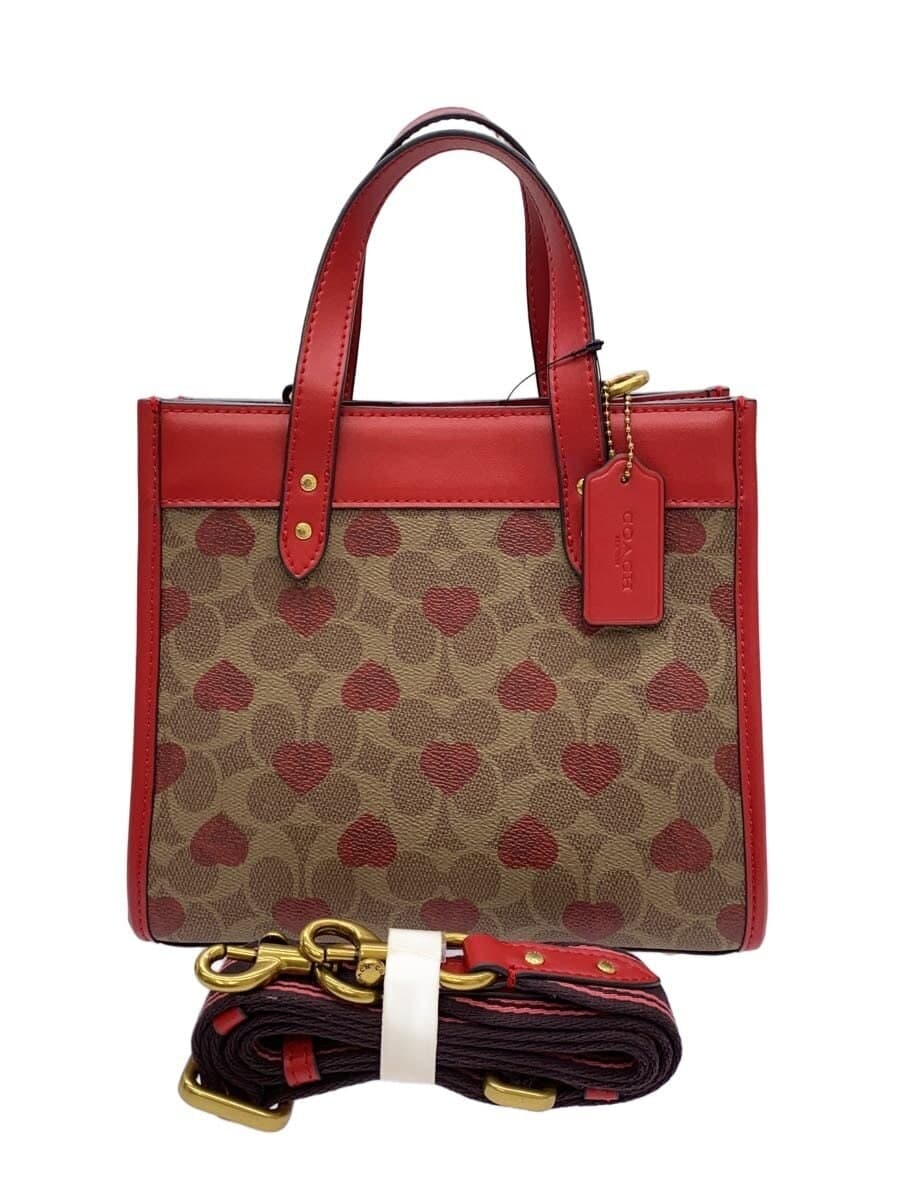 COACH Shoulder Bag RED All Over Pattern C8391 FIELD TOTE 22 HORSE AND CARRIA