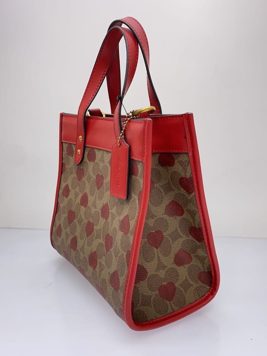 COACH Shoulder Bag RED All Over Pattern C8391 FIELD TOTE 22 HORSE AND CARRIA 2