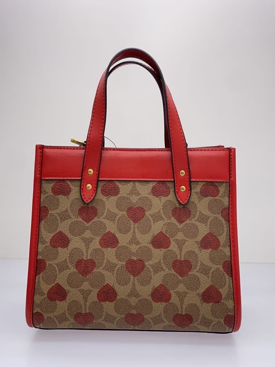 COACH Shoulder Bag RED All Over Pattern C8391 FIELD TOTE 22 HORSE AND CARRIA 3