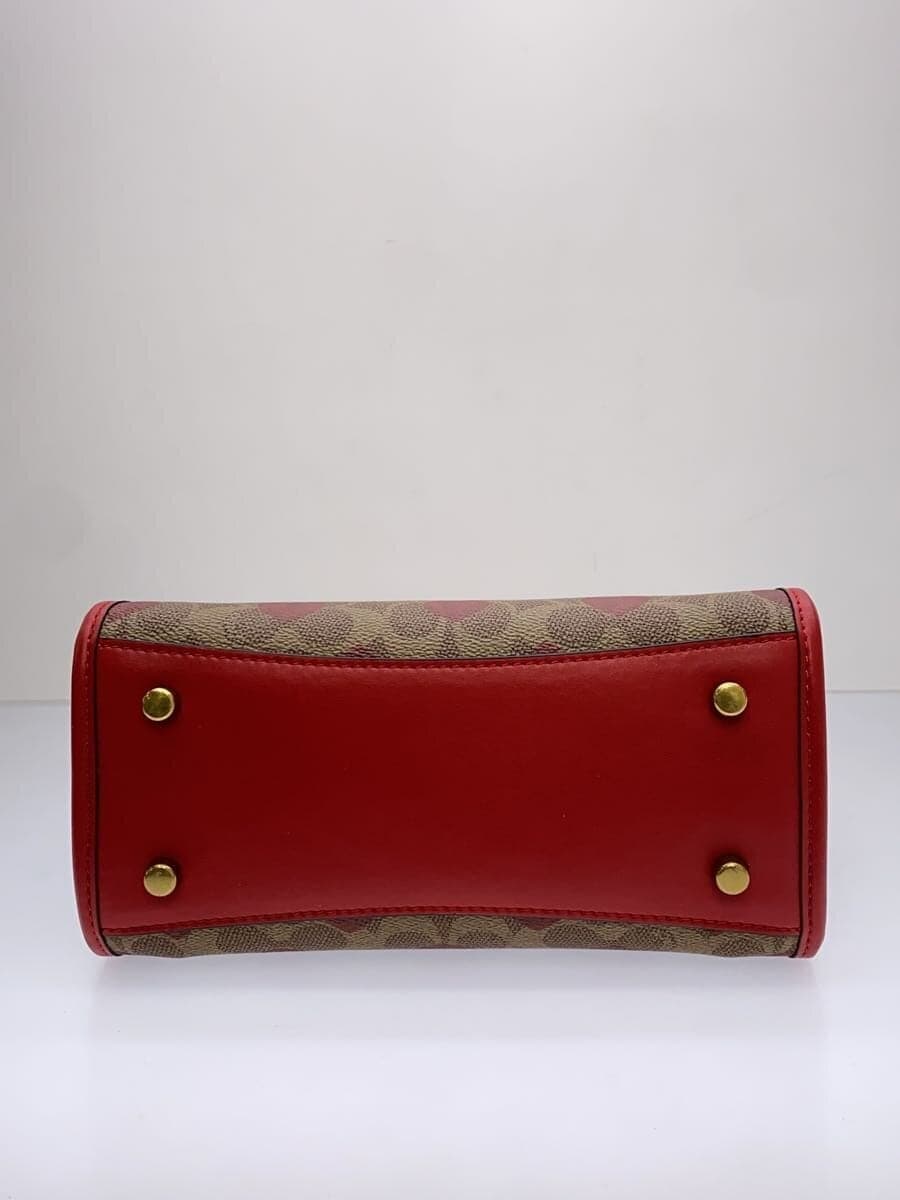 COACH Shoulder Bag RED All Over Pattern C8391 FIELD TOTE 22 HORSE AND CARRIA 4