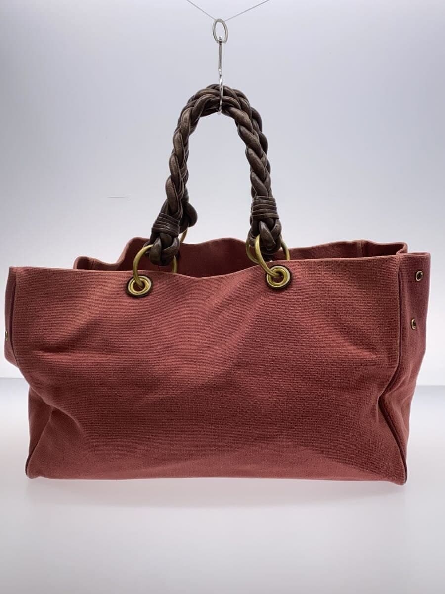 BOTTEGA VENETA Tote Bag Canvas Pink 3