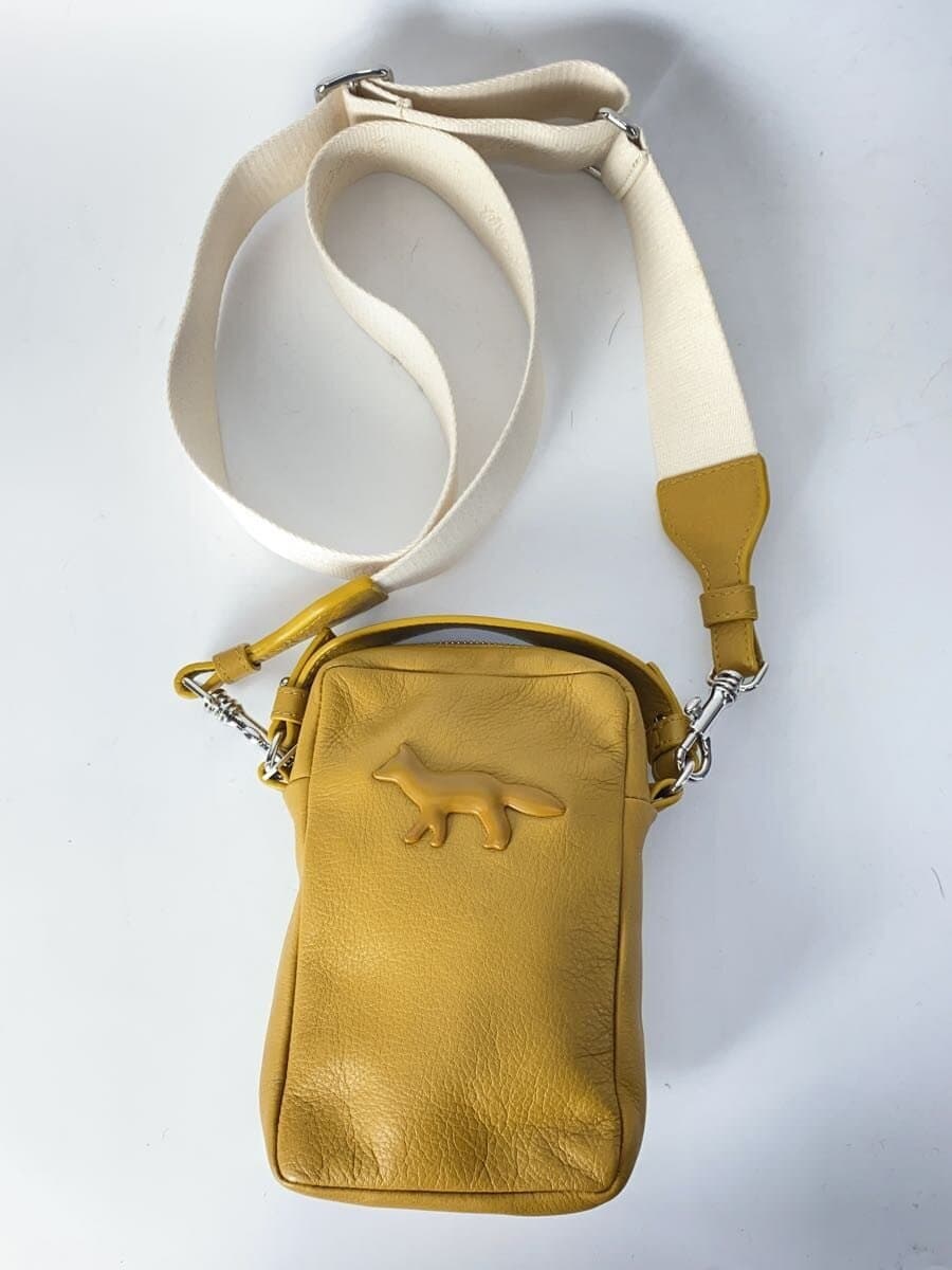 MAISON KITSUNE Shoulder Bag Leather YLW 7