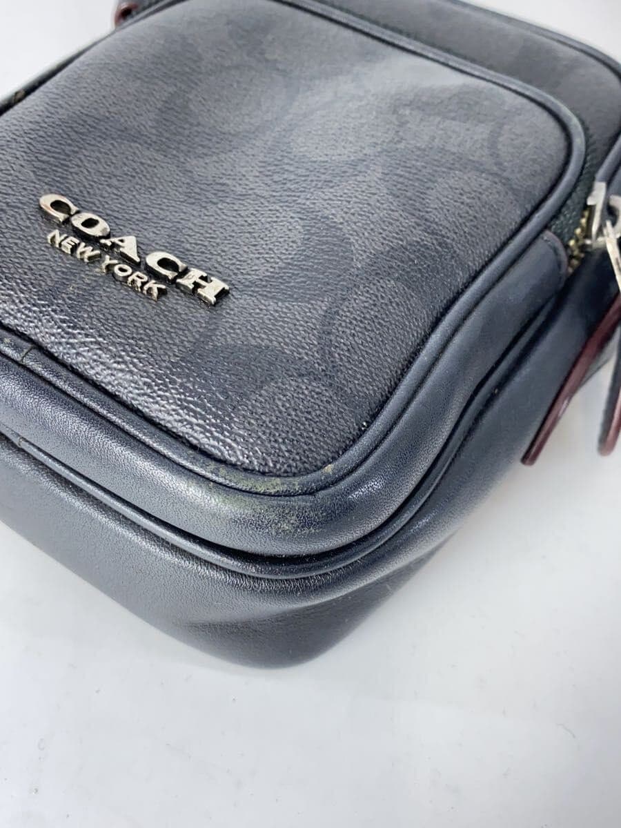COACH Shoulder Bag PVC BLK All Over Pattern 7