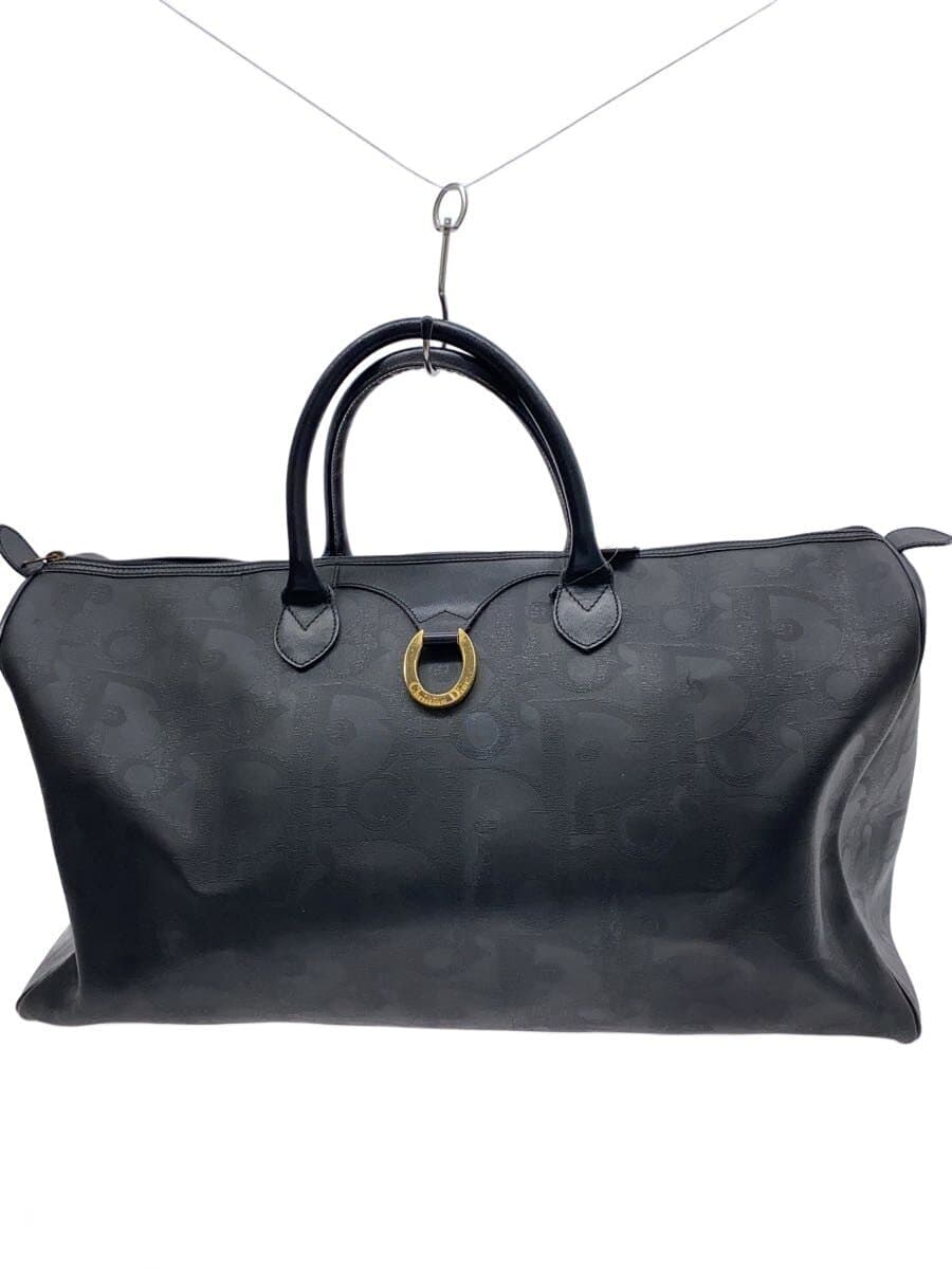 Christian Dior Boston Bag PVC Black All-over pattern