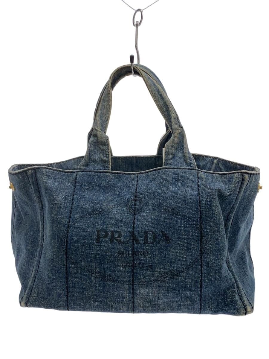 PRADA Canapa Tote Bag Cotton IDG Stains on the handles Scuff marks on the