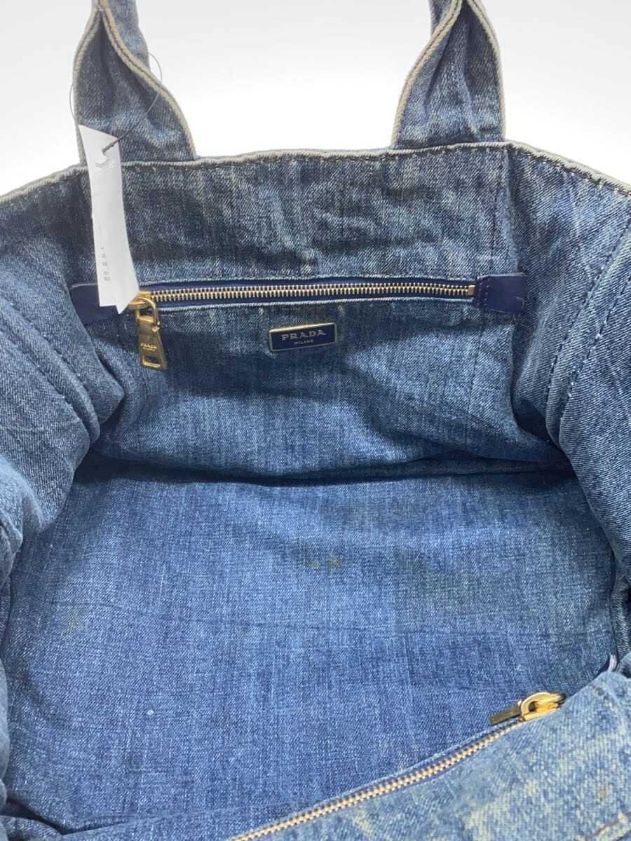 PRADA Canapa Tote Bag Cotton IDG Stains on the handles Scuff marks on the 6