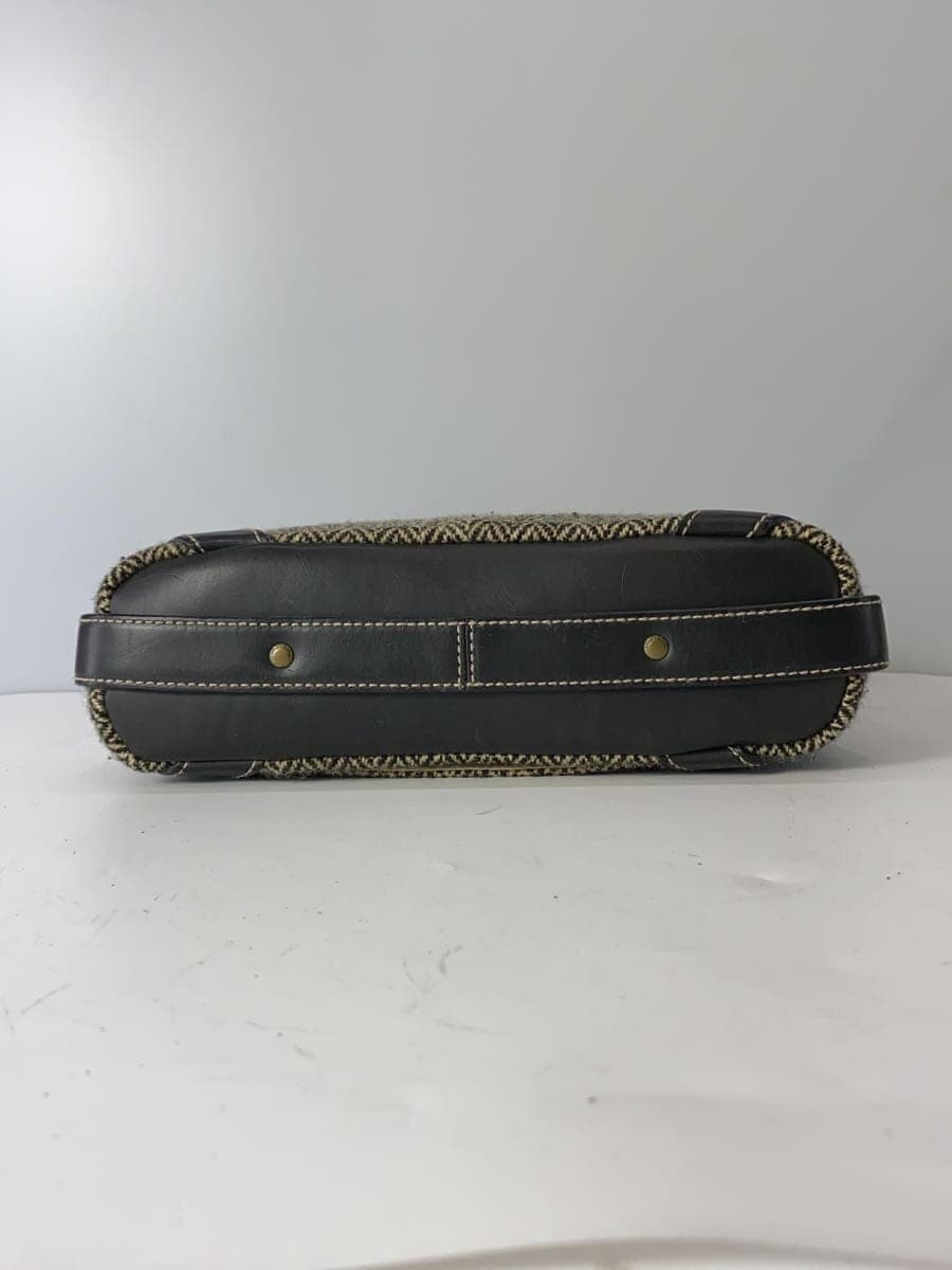 RALPH LAUREN Tweed × Leather Shoulder Bag Wool Herringbone Flap Messenger Bag 4