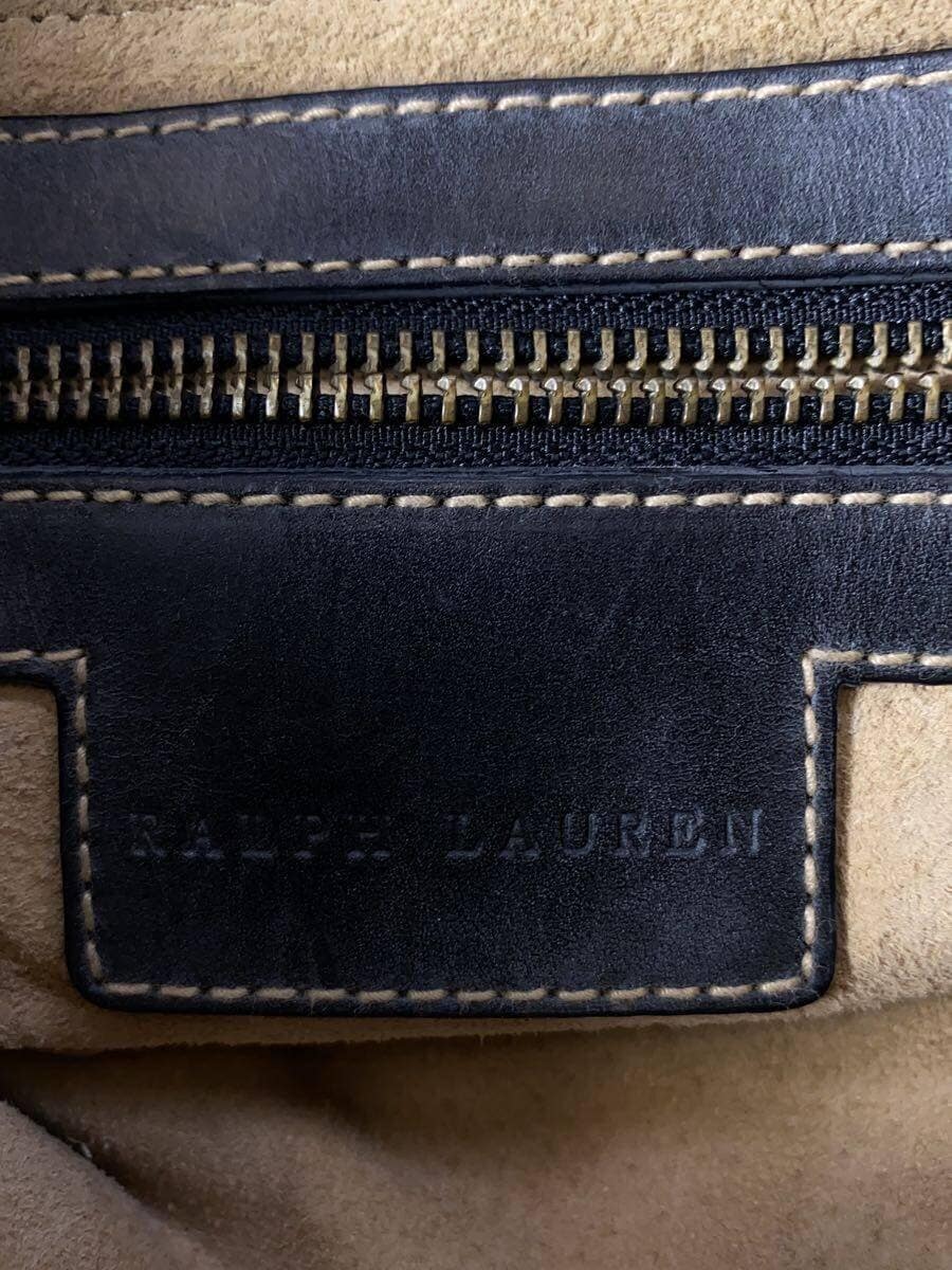 RALPH LAUREN Tweed × Leather Shoulder Bag Wool Herringbone Flap Messenger Bag 5