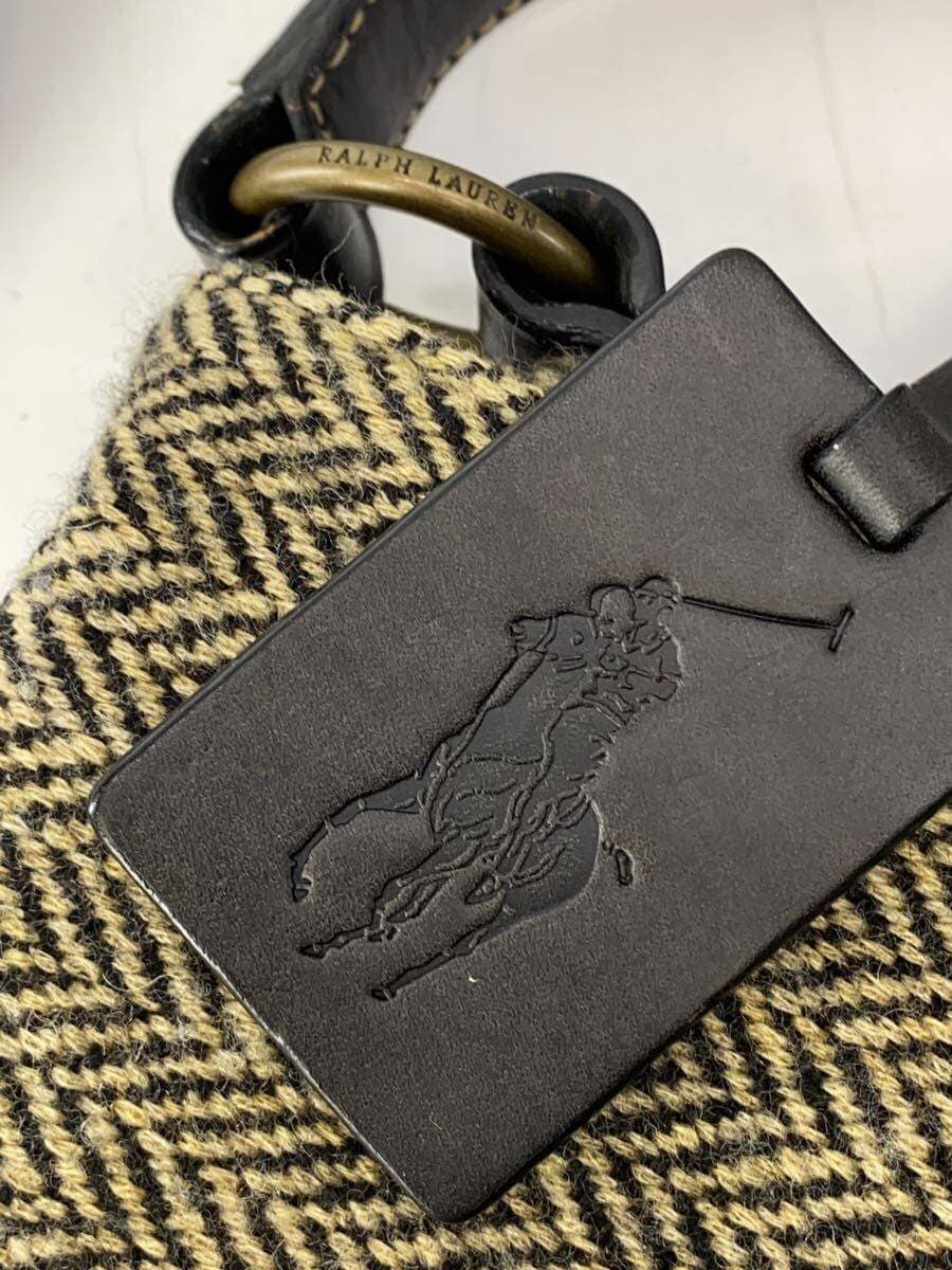 RALPH LAUREN Tweed × Leather Shoulder Bag Wool Herringbone Flap Messenger Bag 7