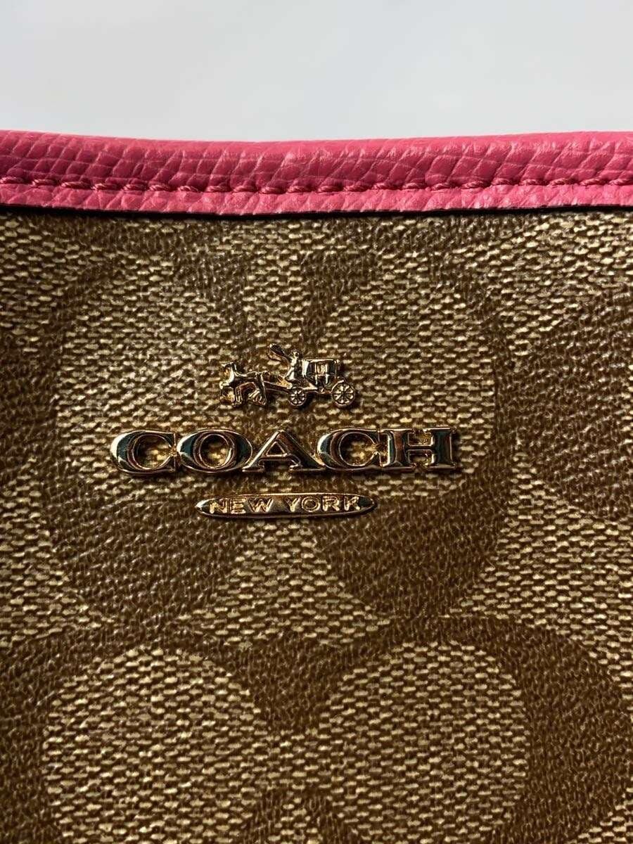 COACH bag PVC Brown all-over pattern shoulder missing 5