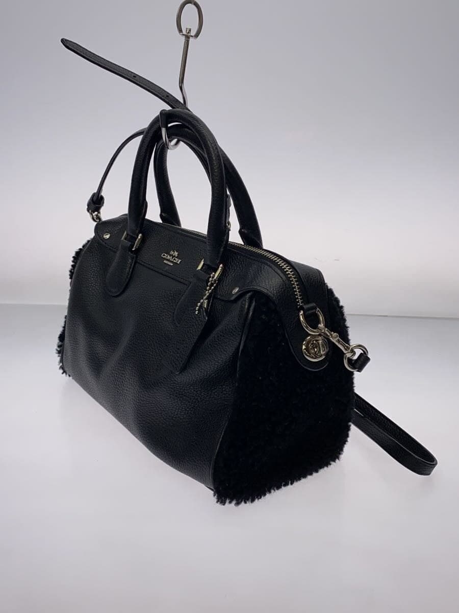 COACH Handbag Leather Black 2