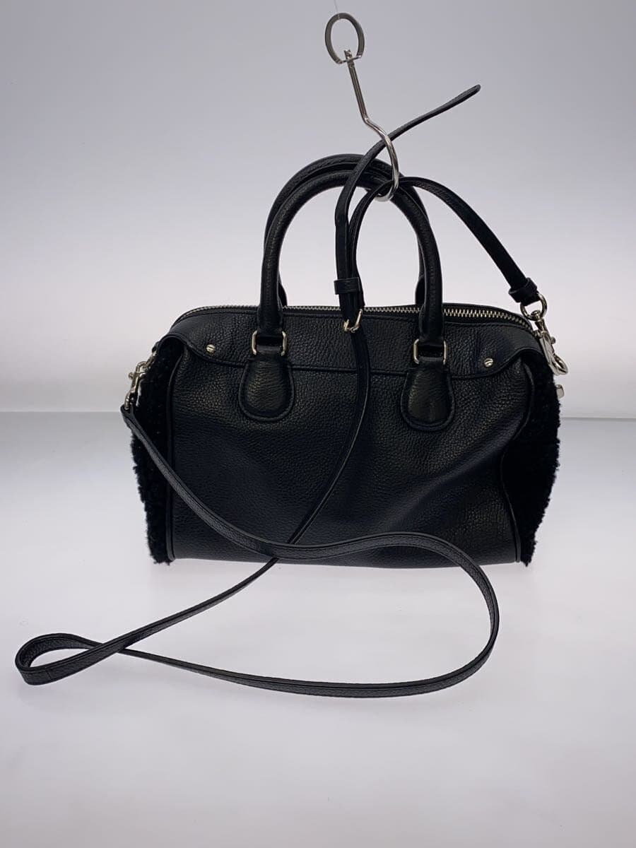 COACH Handbag Leather Black 3