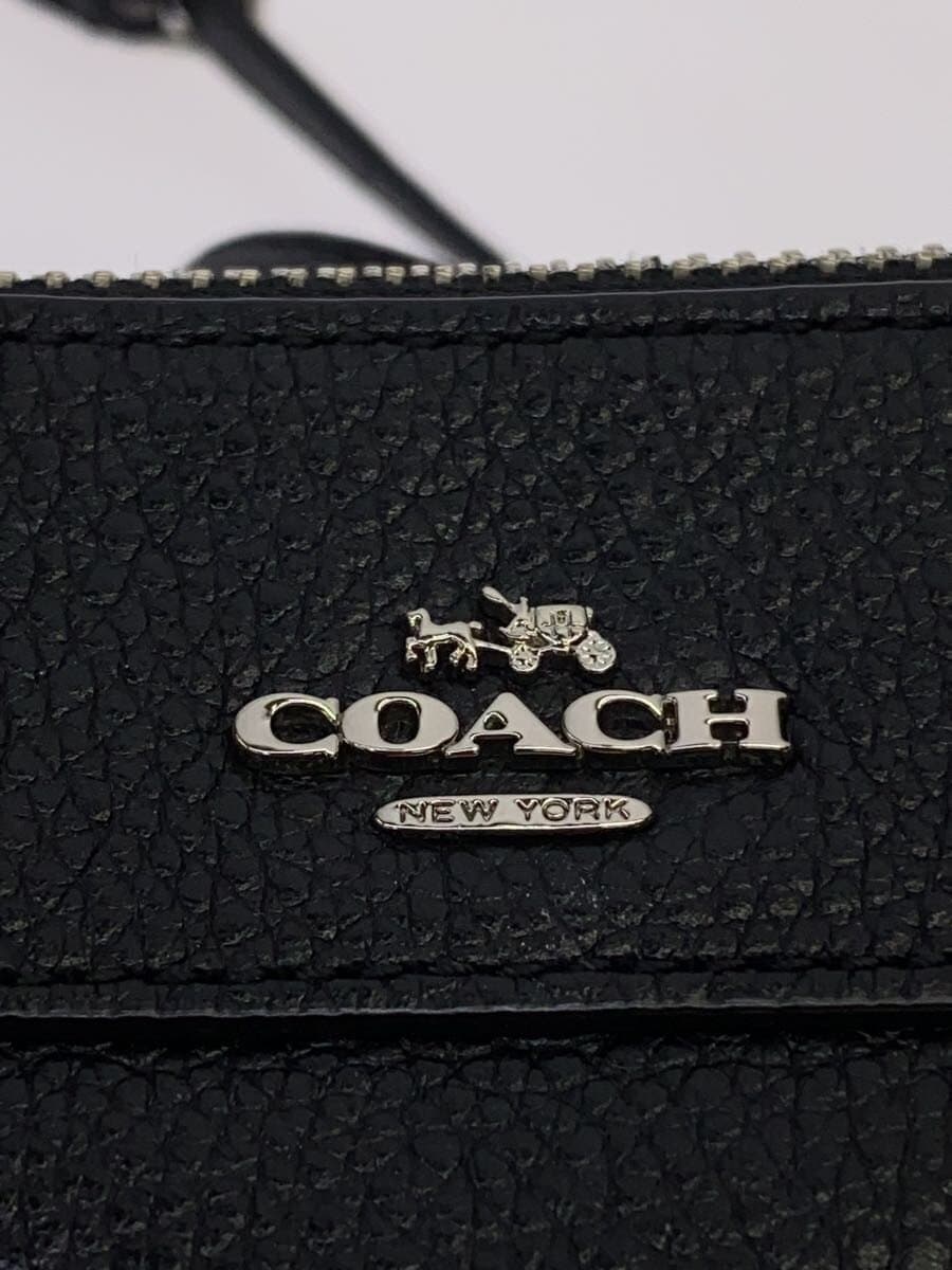 COACH Handbag Leather Black 5