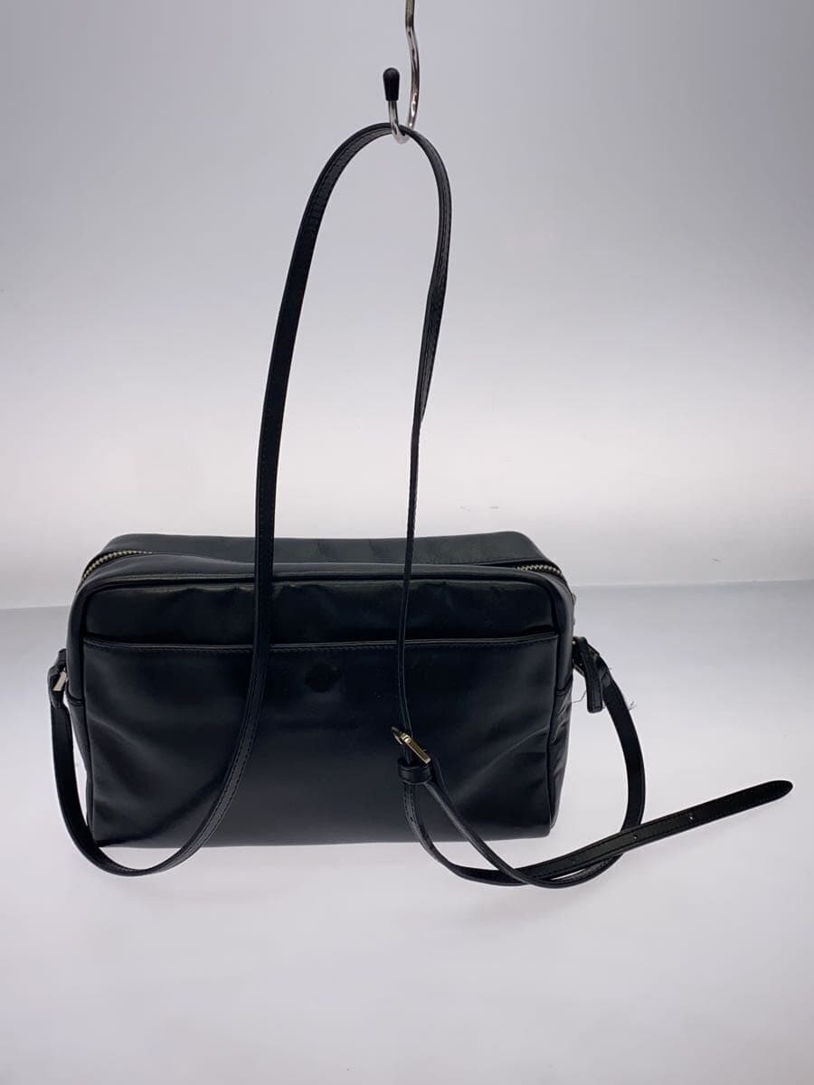 agnes b. Shoulder Bag Leather BLK FS43-02 3