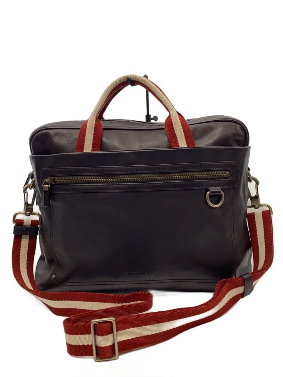 BALLY shoulder bag leather BRW plain 2-way