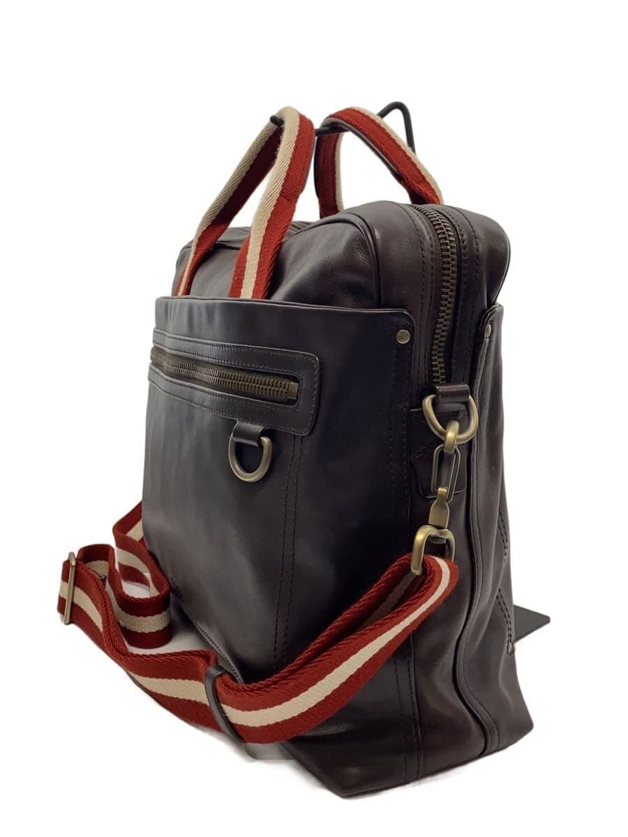 BALLY shoulder bag leather BRW plain 2-way 2