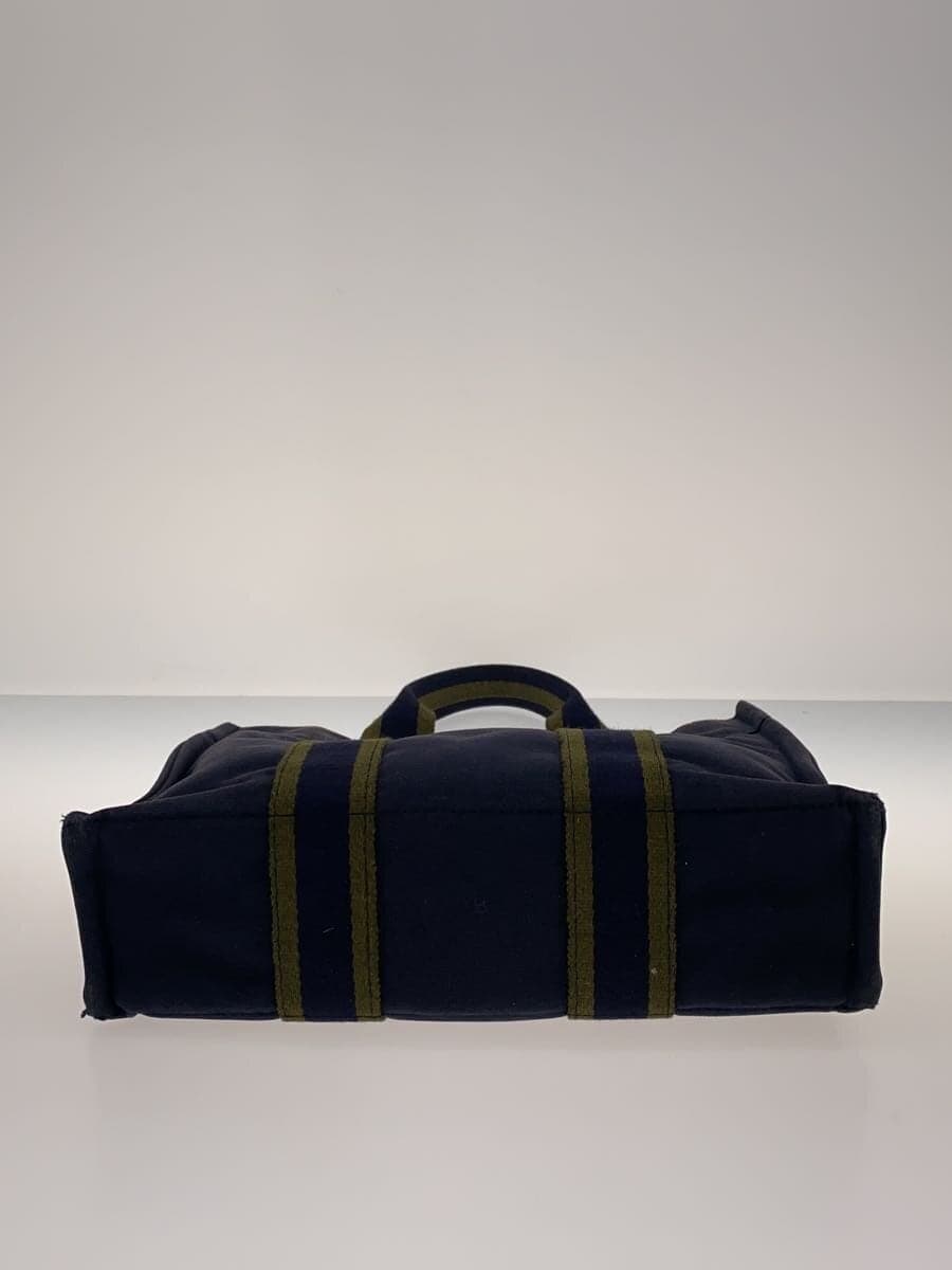 HERMES Handbag Canvas NVY Solid 4