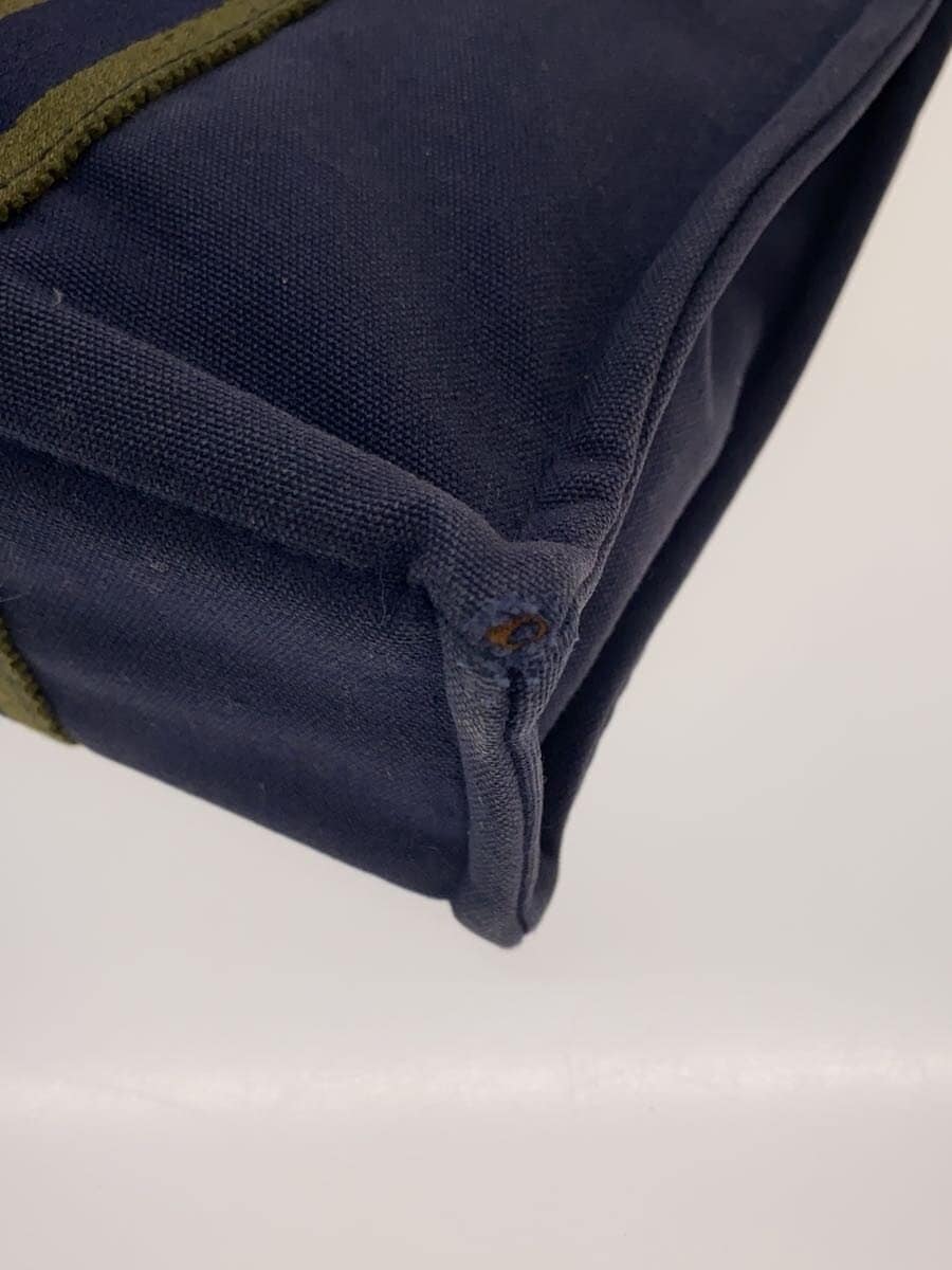 HERMES Handbag Canvas NVY Solid 7