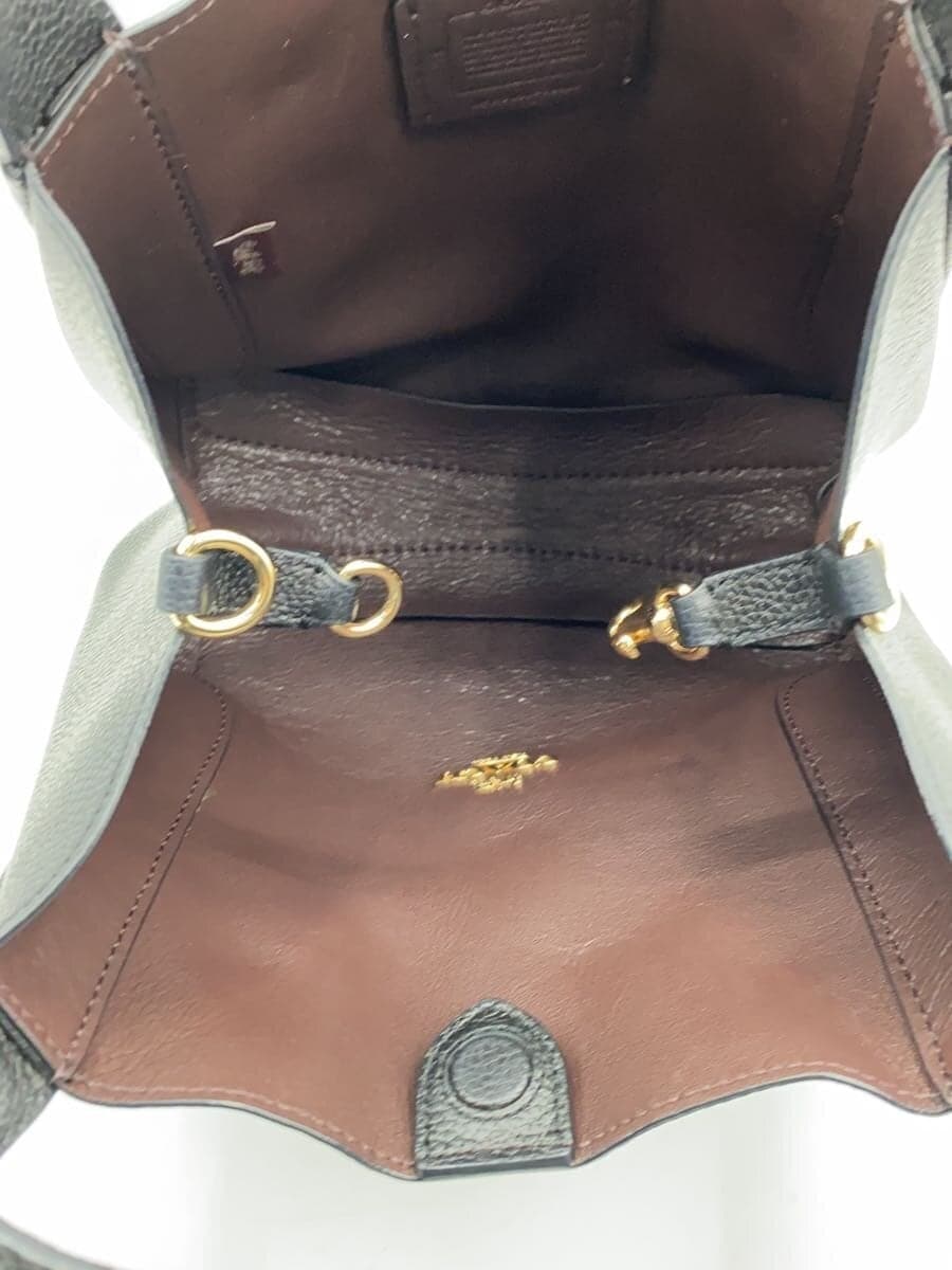 COACH Handbag Leather Black 78800 6