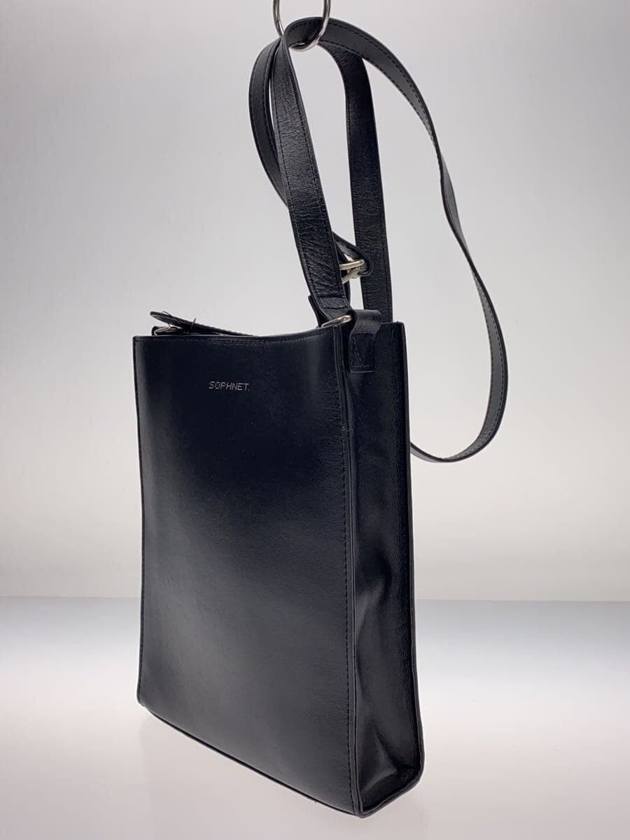 SOPHNET. Shoulder Bag Leather Black Plain 2