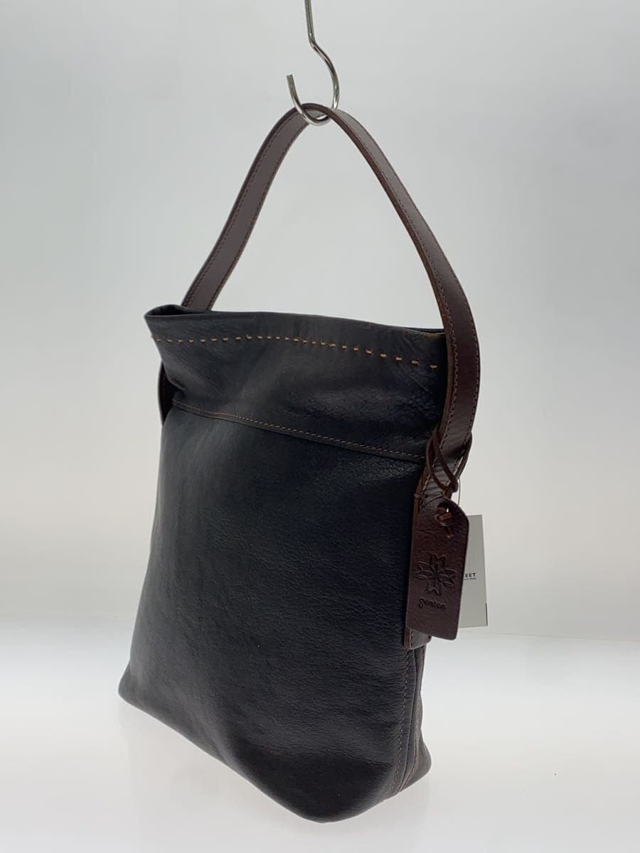 GENTEN Shoulder Bag Leather BLK 2