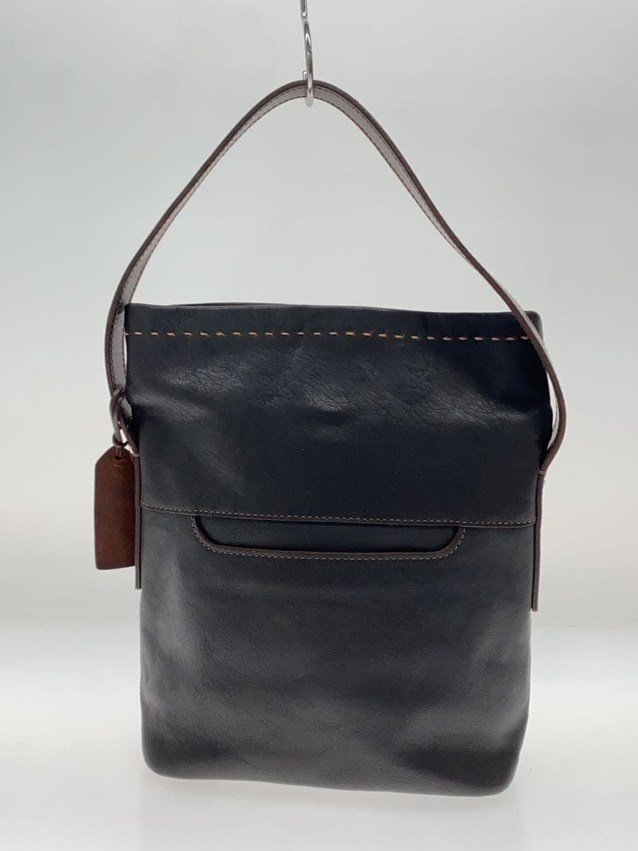 GENTEN Shoulder Bag Leather BLK 3