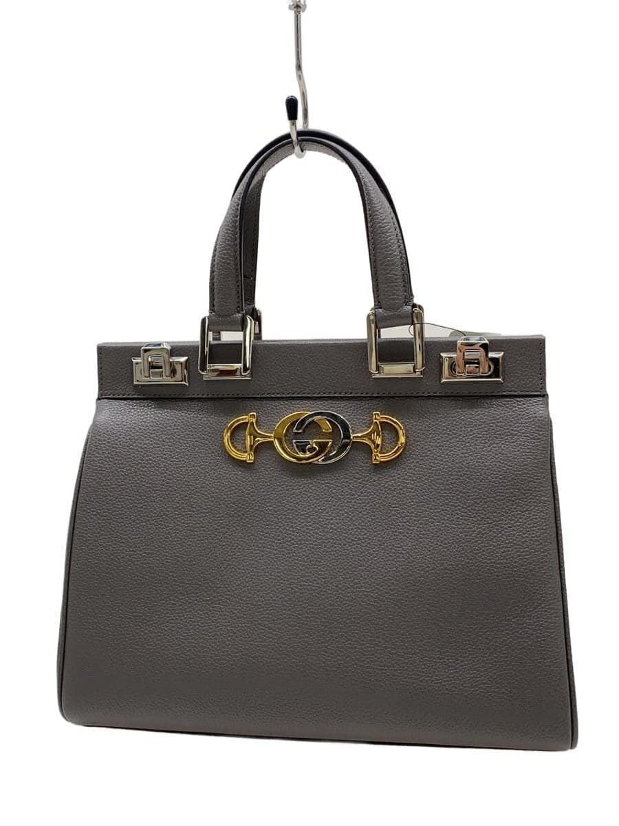 GUCCI Small Top Handle Bag Zumi Leather GRY 569712 1B90X 1275