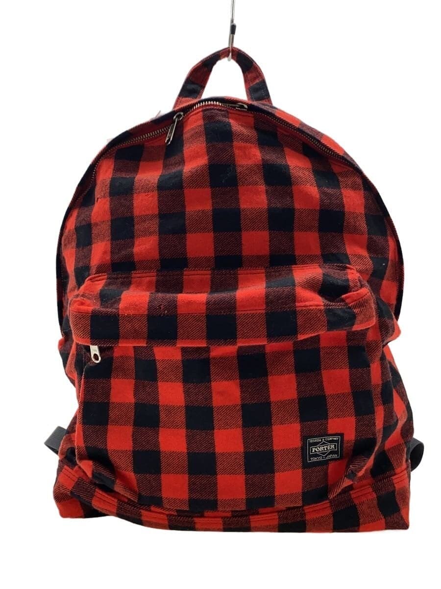 PORTER backpack Cotton RED Check