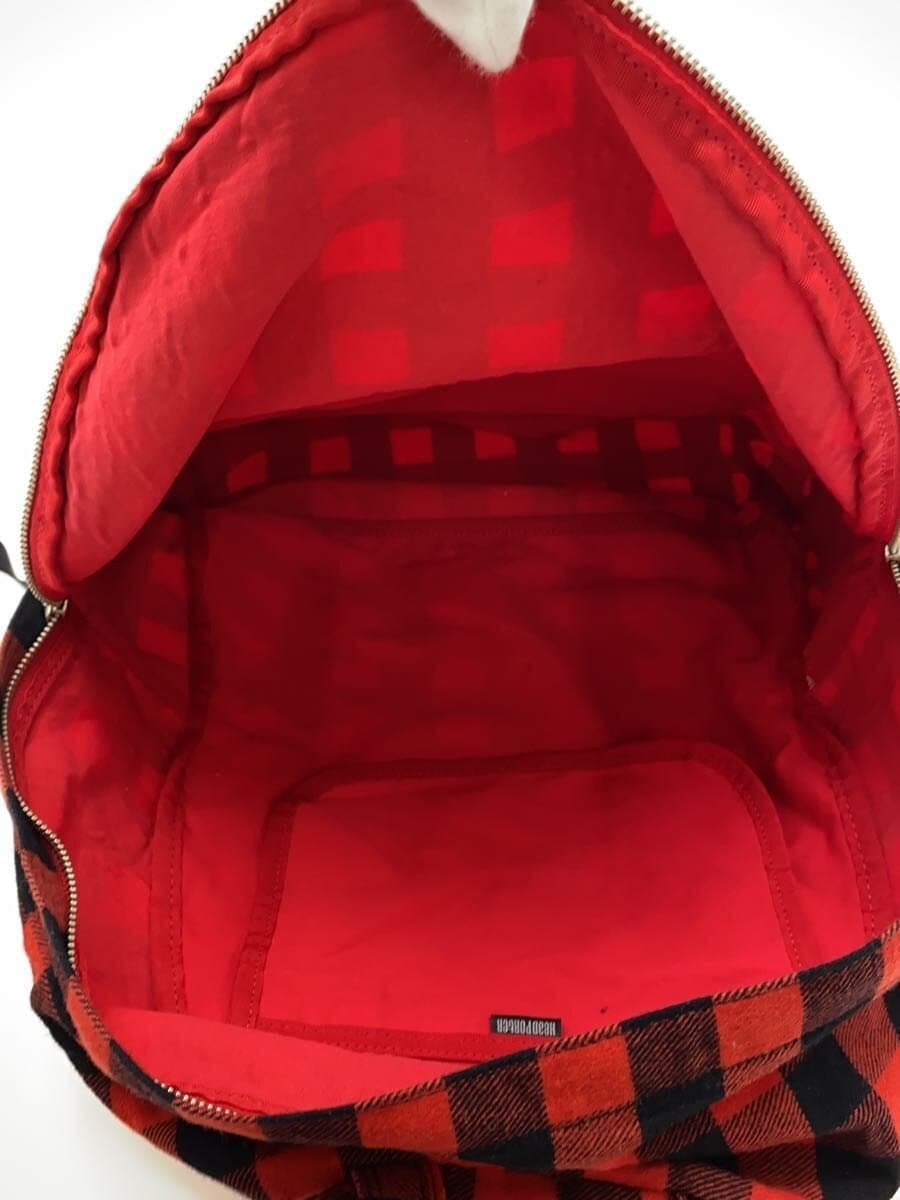 PORTER backpack Cotton RED Check 6
