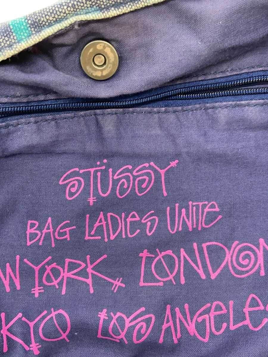 STUSSY shoulder bag cotton blue all-over pattern 5