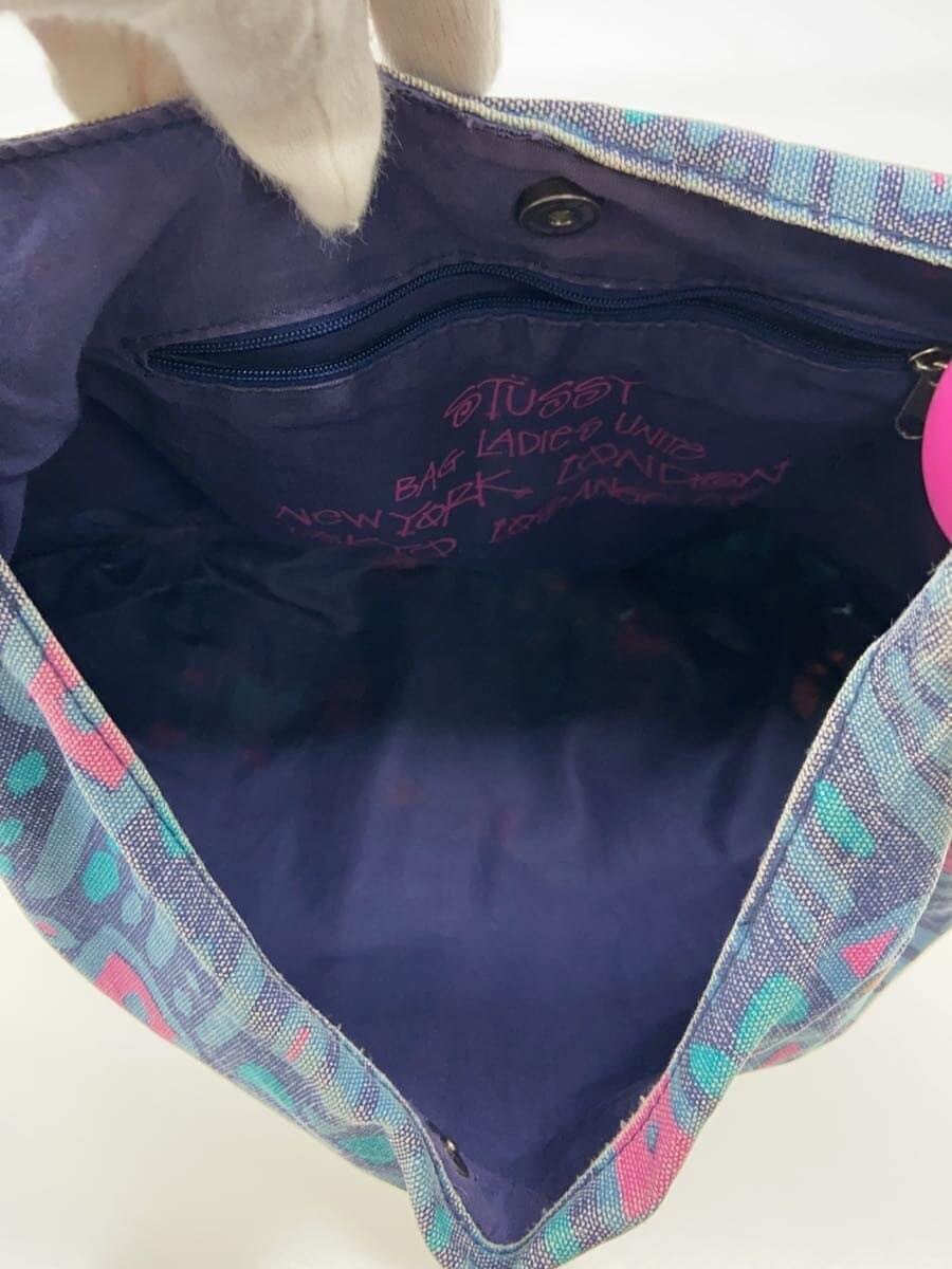 STUSSY shoulder bag cotton blue all-over pattern 6