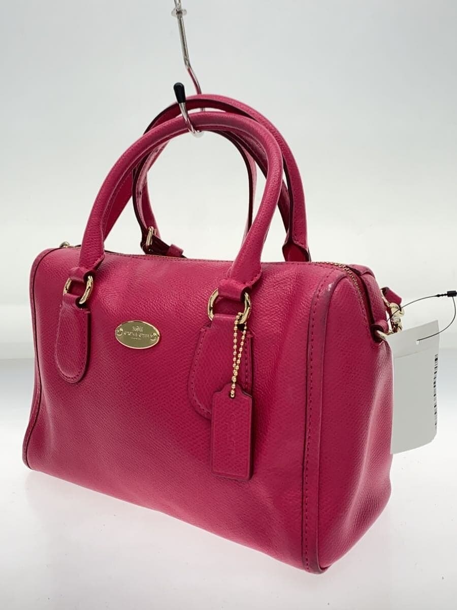 COACH Shoulder Bag Leather Pink 2