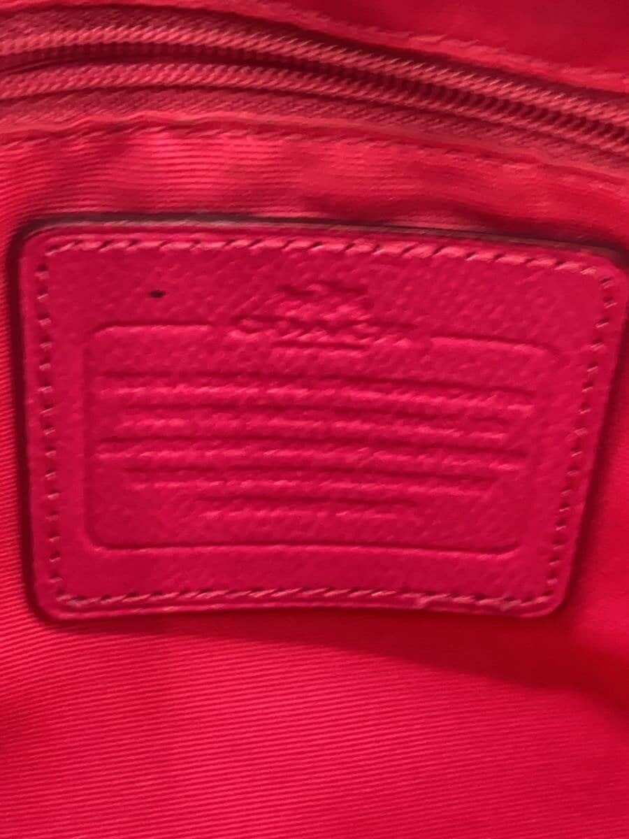 COACH Shoulder Bag Leather Pink 5