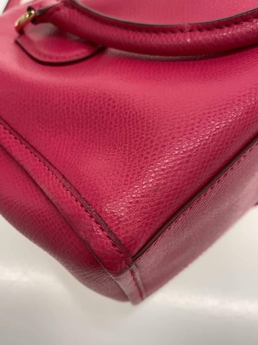 COACH Shoulder Bag Leather Pink 7
