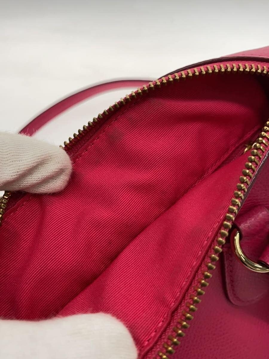 COACH Shoulder Bag Leather Pink 8