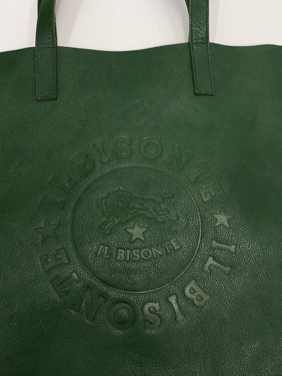 IL BISONTE Tote Bag Leather GRN Solid 7