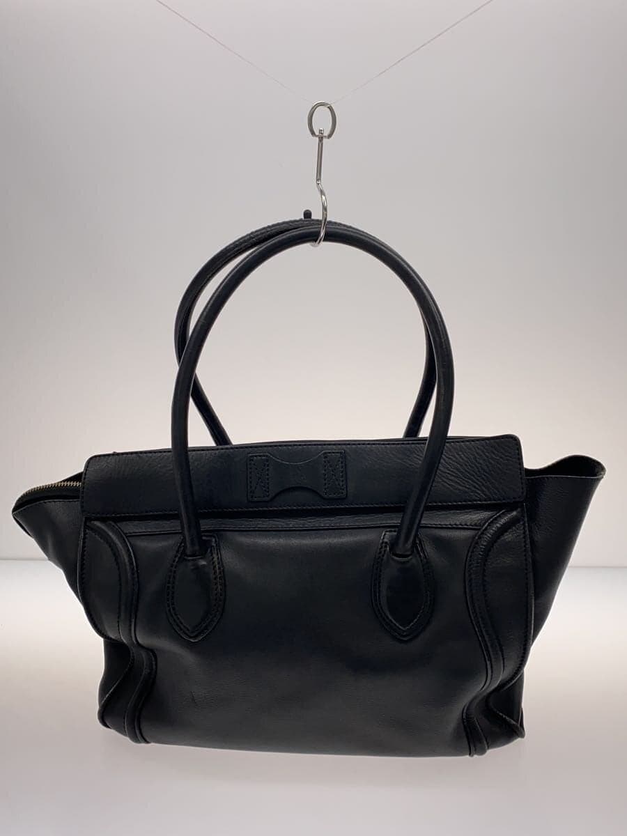 CELINE Luggage Medium Shopper Tote Bag Leather BLK 3